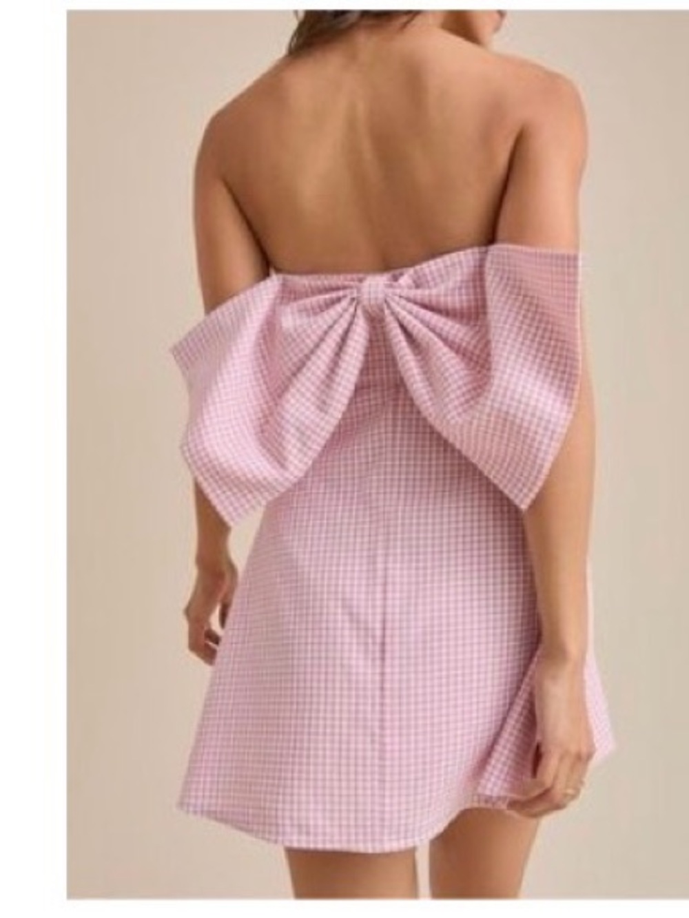 Altar'd State Strapless Pink Gingham Sundress